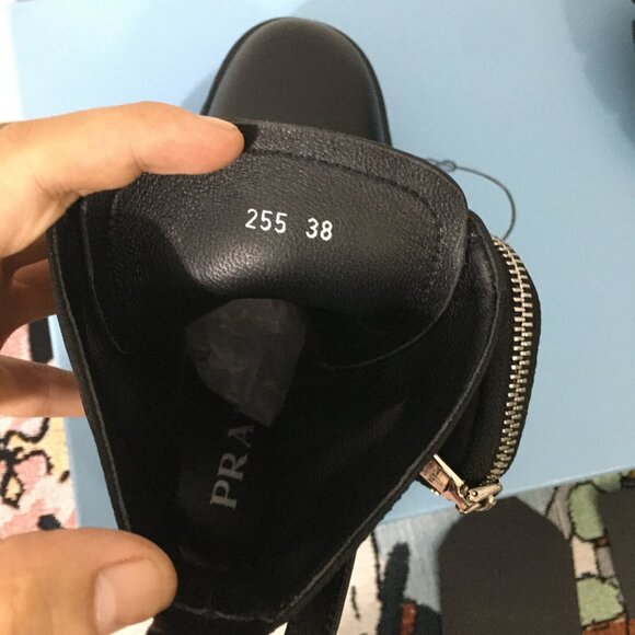 Prada women's black boots loafers - Picture 8 of 9